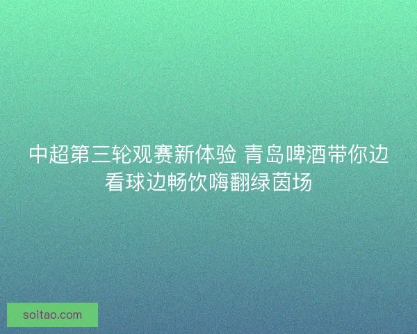 中超第三轮观赛新体验 青岛啤酒带你边看球边畅饮嗨翻绿茵场